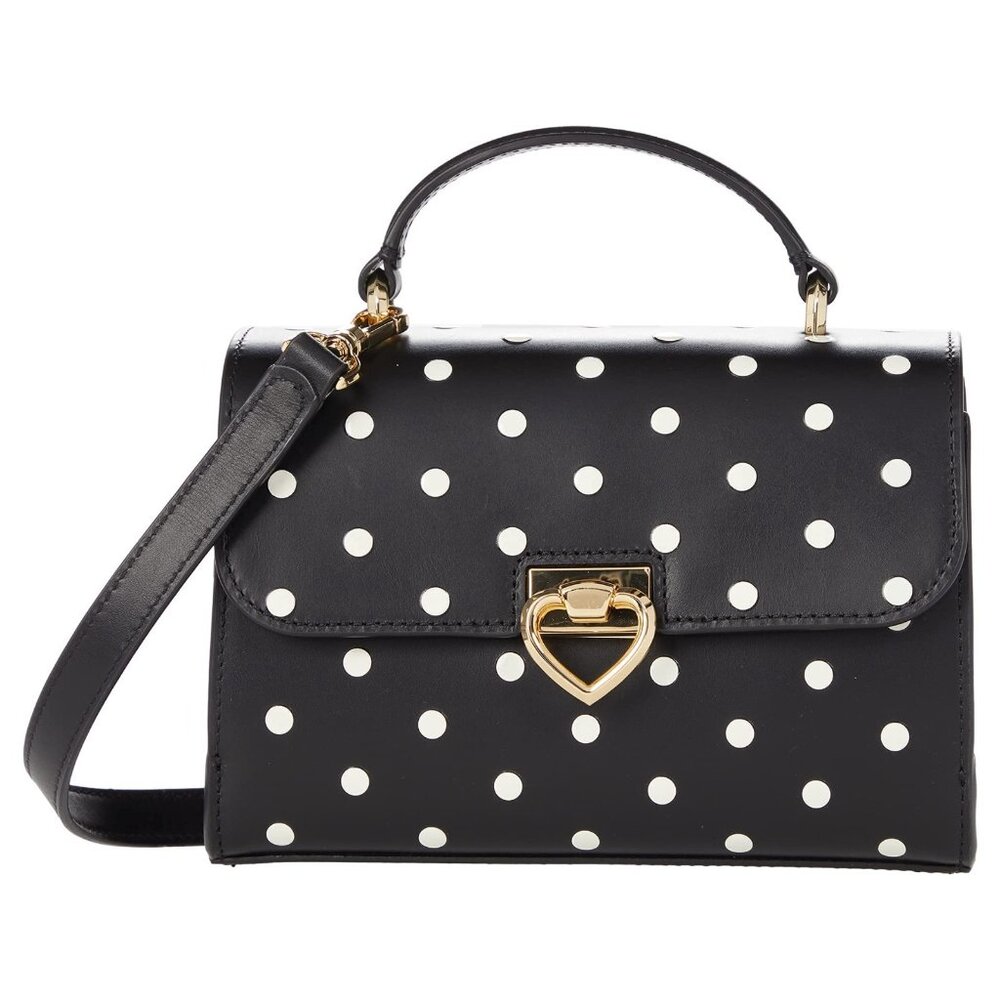 Kate Spade New York Lovitt Small Top Handle Black Polka Dot - New - Picture 3 of 6